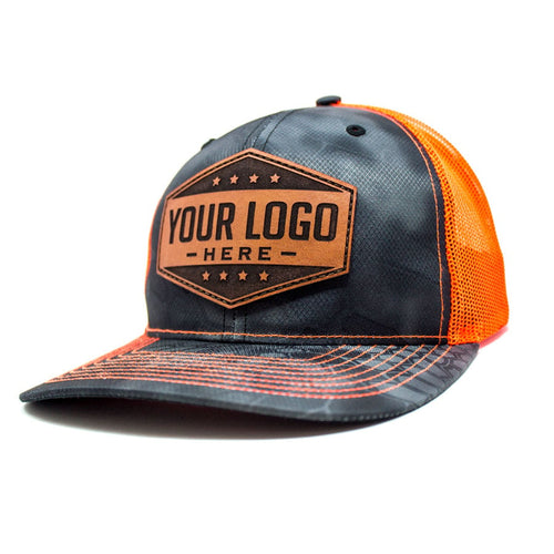 3-Pack Richardson 112P Pattern Trucker Cap with Custom Engraved Leather Patch